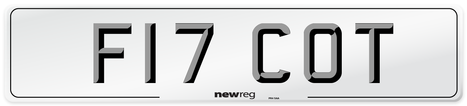F17 COT Number Plate from New Reg